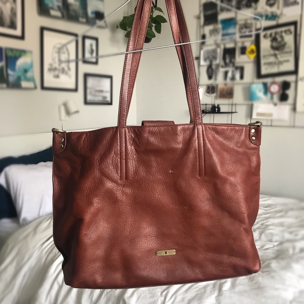 Brown Lucky Tote Bag w/ smaller bag